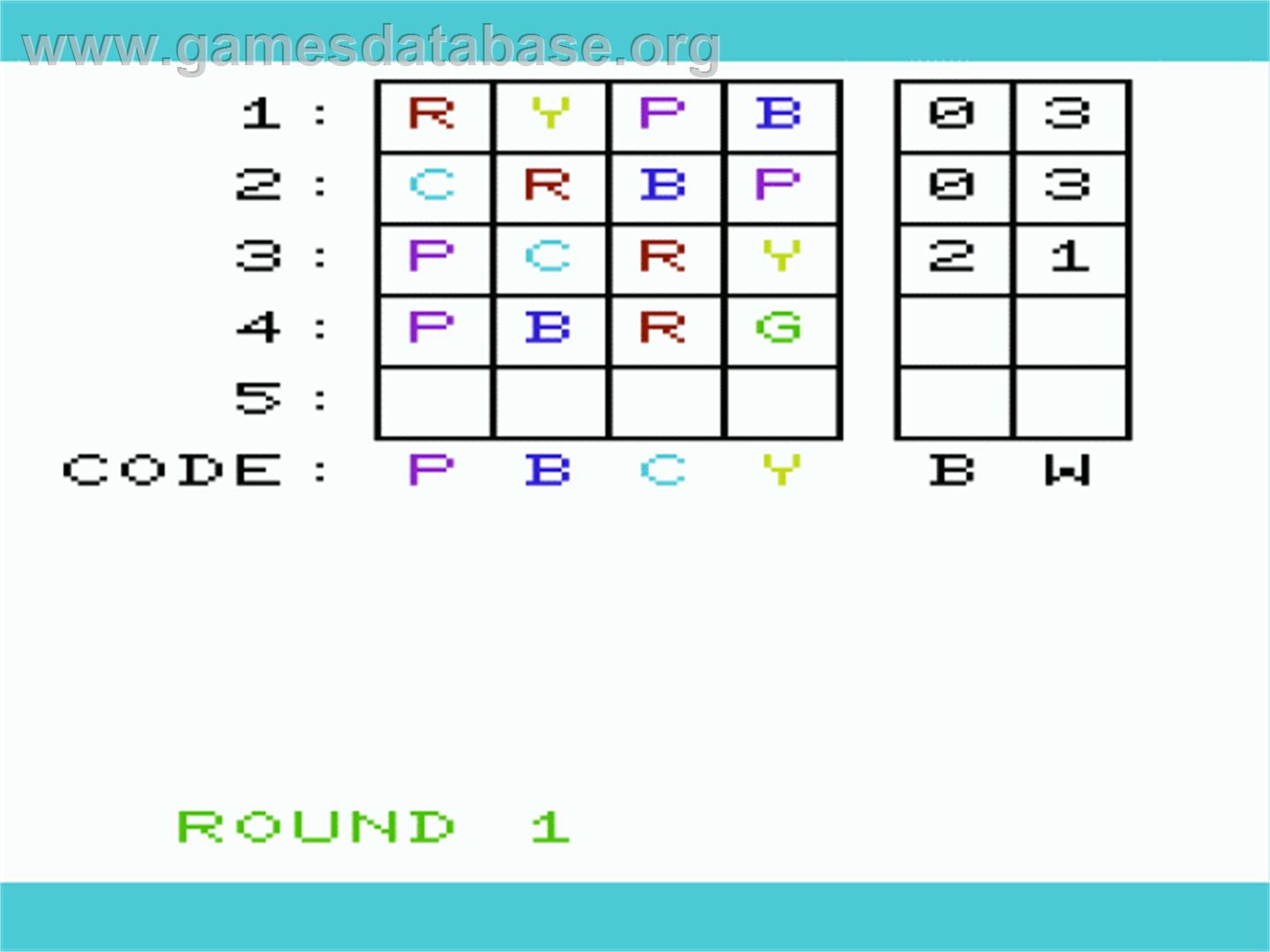 Code Breaker - Commodore VIC-20 - Artwork - In Game