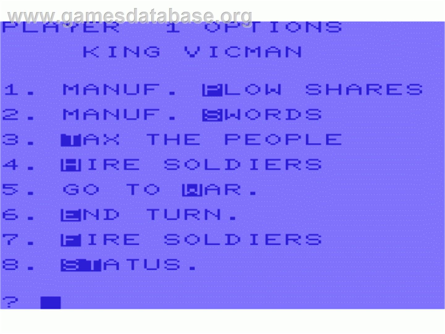 Conqueror - Commodore VIC-20 - Artwork - In Game