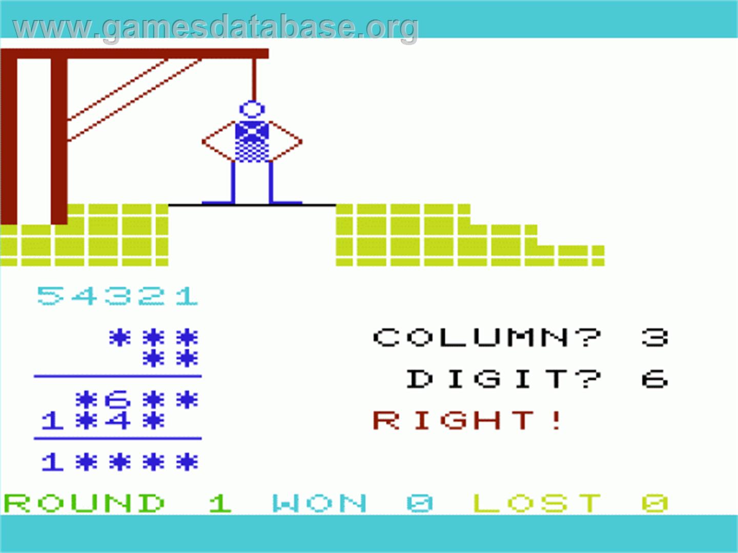 Hangmath - Commodore VIC-20 - Artwork - In Game