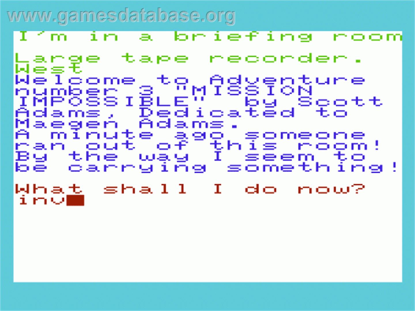Mission Impossible - Commodore VIC-20 - Artwork - In Game