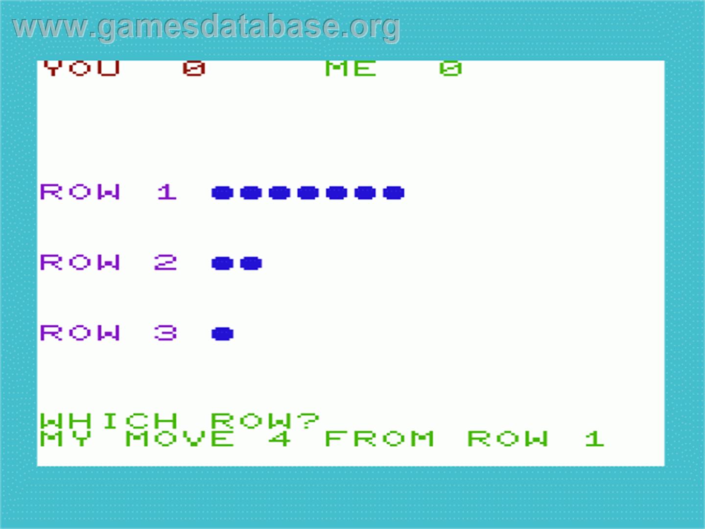 Nim - Commodore VIC-20 - Artwork - In Game