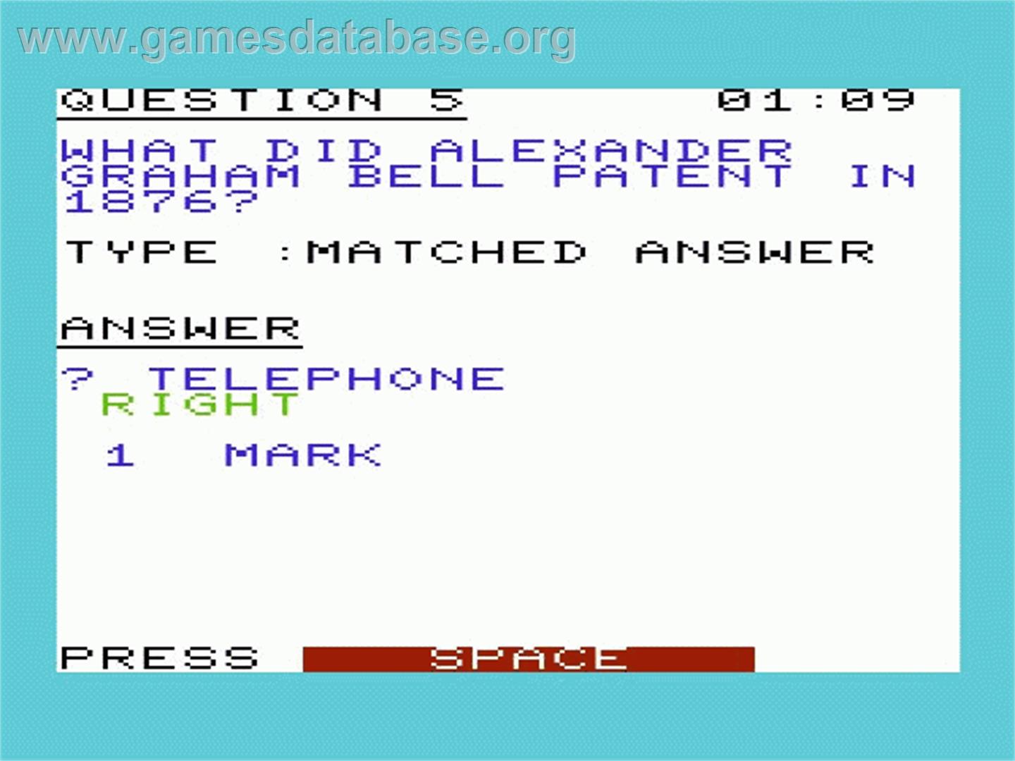 Quizmaster - Commodore VIC-20 - Artwork - In Game