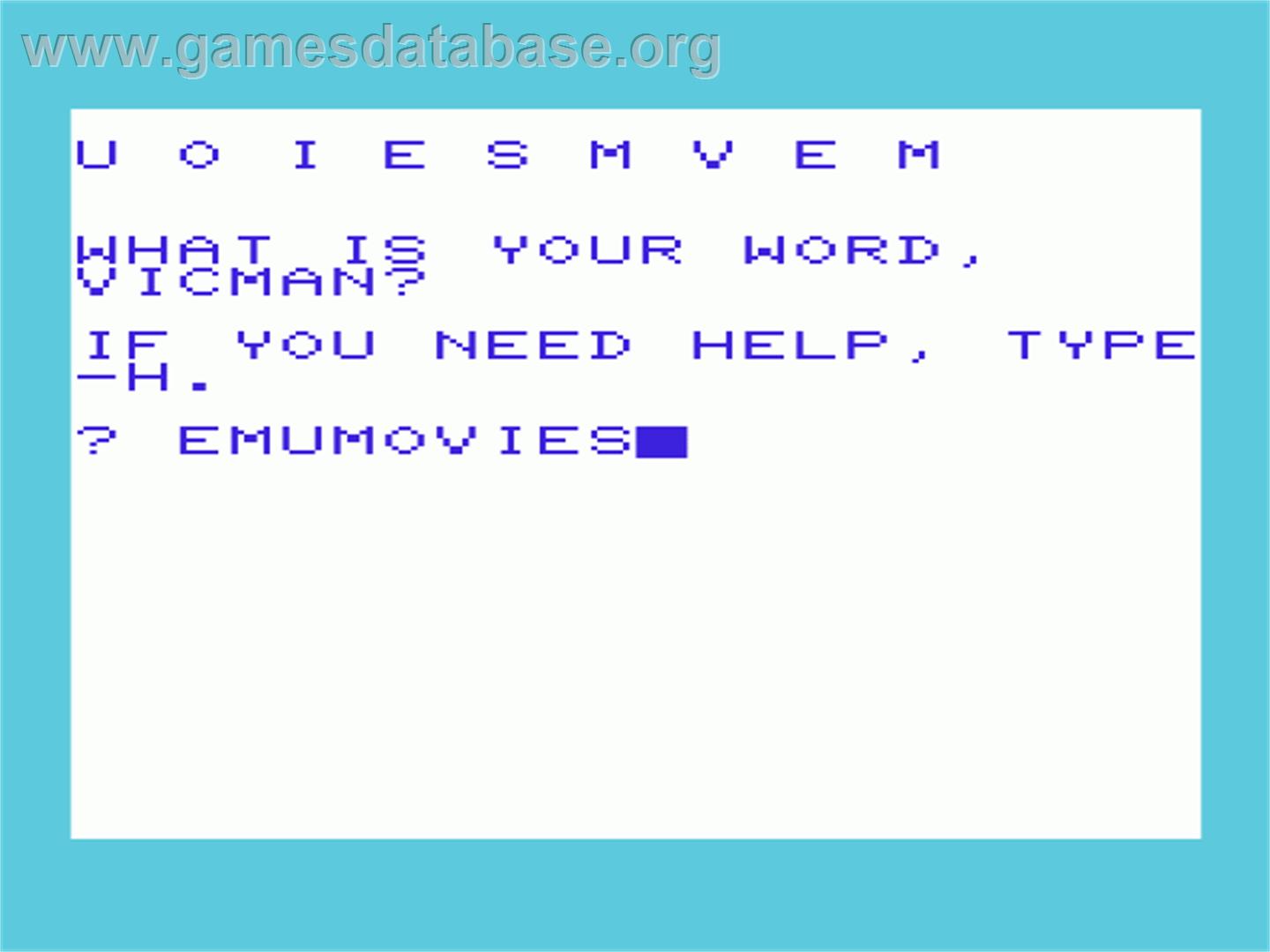 Spell - Commodore VIC-20 - Artwork - In Game