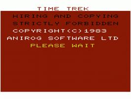 Title screen of 3d Time Trek on the Commodore VIC-20.