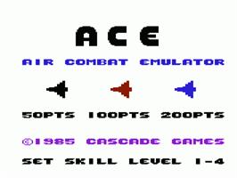 Title screen of Ace on the Commodore VIC-20.