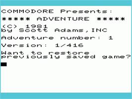 Title screen of Adventureland on the Commodore VIC-20.