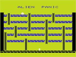 Title screen of Alien Panic on the Commodore VIC-20.