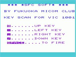 Title screen of Alien Wars on the Commodore VIC-20.