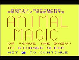 Title screen of Animal Magic on the Commodore VIC-20.