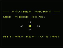Title screen of Another Pacman on the Commodore VIC-20.