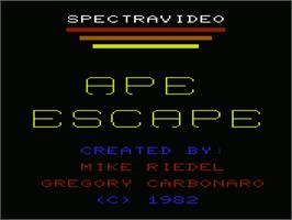 Title screen of Ape Escape on the Commodore VIC-20.