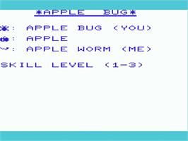 Title screen of Apple Bug on the Commodore VIC-20.