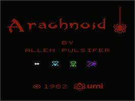 Title screen of Arachnoid on the Commodore VIC-20.