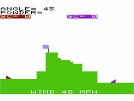 Title screen of Artillery on the Commodore VIC-20.