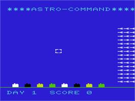 Title screen of Astro Command on the Commodore VIC-20.