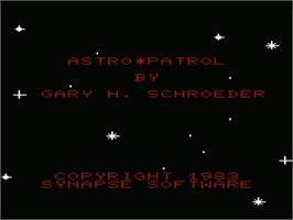 Title screen of Astro Patrol on the Commodore VIC-20.