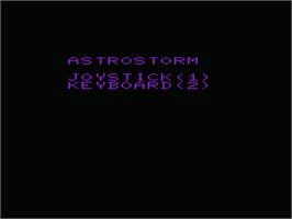 Title screen of Astrostorm on the Commodore VIC-20.