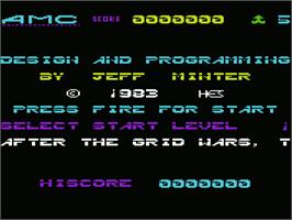 Title screen of Attack Of The Mutant Camels on the Commodore VIC-20.