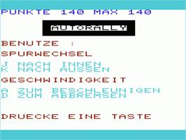 Title screen of Auto-rallye on the Commodore VIC-20.