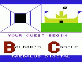 Title screen of Baldor's Castle on the Commodore VIC-20.