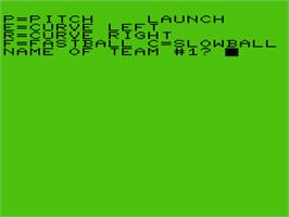 Title screen of Baseball on the Commodore VIC-20.