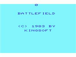 Title screen of Battlefield on the Commodore VIC-20.