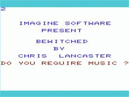 Title screen of Bewitched on the Commodore VIC-20.
