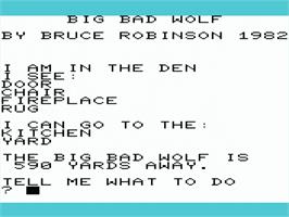 Title screen of Big Bad Wolf on the Commodore VIC-20.