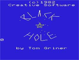 Title screen of Black Hole on the Commodore VIC-20.