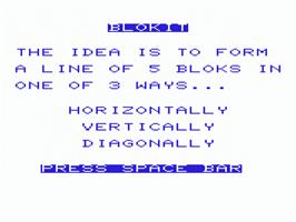 Title screen of Blokit on the Commodore VIC-20.