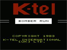Title screen of Bomber Run on the Commodore VIC-20.