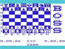 Title screen of Boss Chess on the Commodore VIC-20.