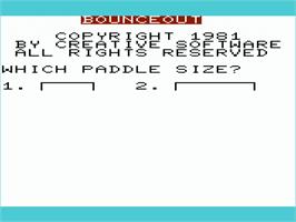 Title screen of Bounce Out on the Commodore VIC-20.
