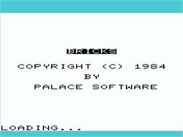 Title screen of Bricks on the Commodore VIC-20.