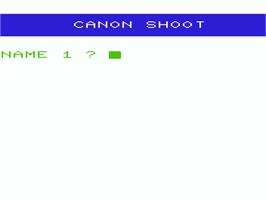 Title screen of Cannonade on the Commodore VIC-20.