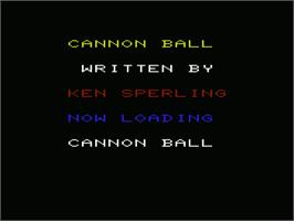 Title screen of Cannonball on the Commodore VIC-20.