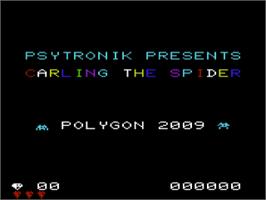 Title screen of Carling The Spider on the Commodore VIC-20.