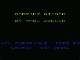 Title screen of Carrier Attack on the Commodore VIC-20.
