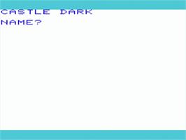Title screen of Castle Dark on the Commodore VIC-20.