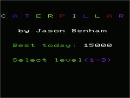 Title screen of Caterpillar on the Commodore VIC-20.