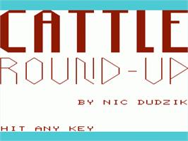 Title screen of Cattle Roundup on the Commodore VIC-20.
