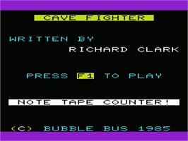 Title screen of Cave Fighter on the Commodore VIC-20.