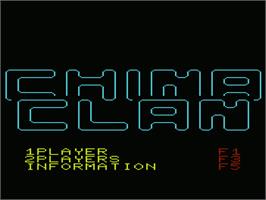 Title screen of China Clan on the Commodore VIC-20.
