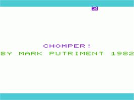 Title screen of Chomper on the Commodore VIC-20.