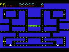Title screen of Chomper Man on the Commodore VIC-20.