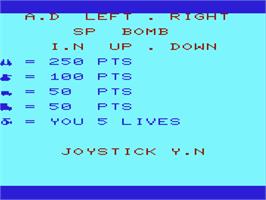 Title screen of Chopper on the Commodore VIC-20.
