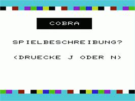 Title screen of Cobra on the Commodore VIC-20.