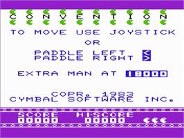 Title screen of Convention on the Commodore VIC-20.