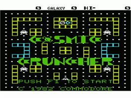 Title screen of Cosmic Cruncher on the Commodore VIC-20.