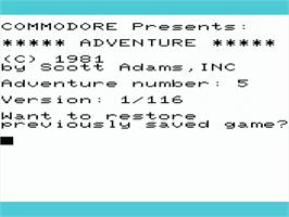 Title screen of Count, The on the Commodore VIC-20.